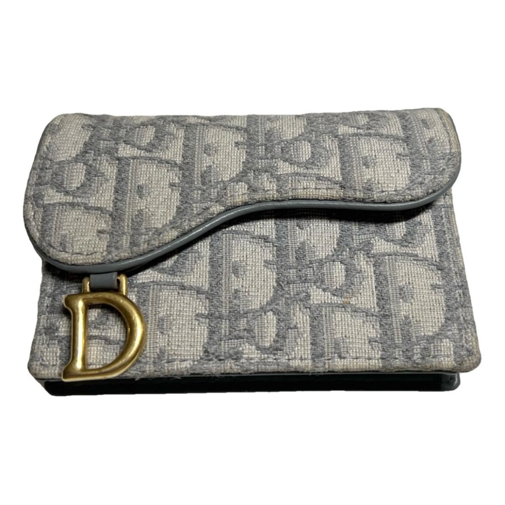 Dior Gray Oblique Jacquard Card Holder